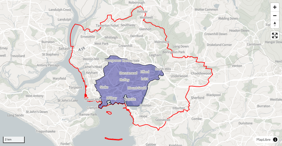 Map of Borechester conservation areas
